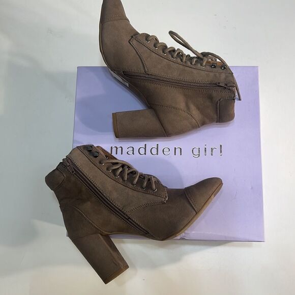 NWT Madden girl Justine lace up boot with full length zipper SZ-5.5 - Picture 9 of 11